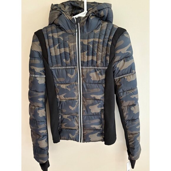 Aqua NWT Camo Camouflage Puffer + Soft Shell Athletic Jacket with Hood Size XS - Picture 4 of 13